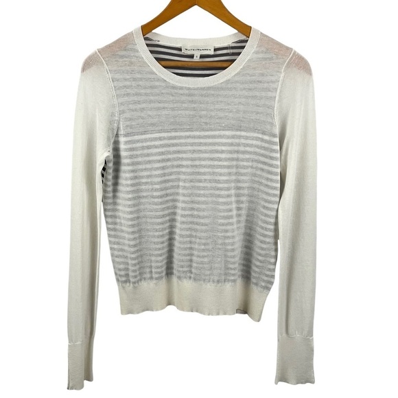 WHITE + WARREN Light-knit Nautical stripe Long Sleeve - Picture 1 of 13